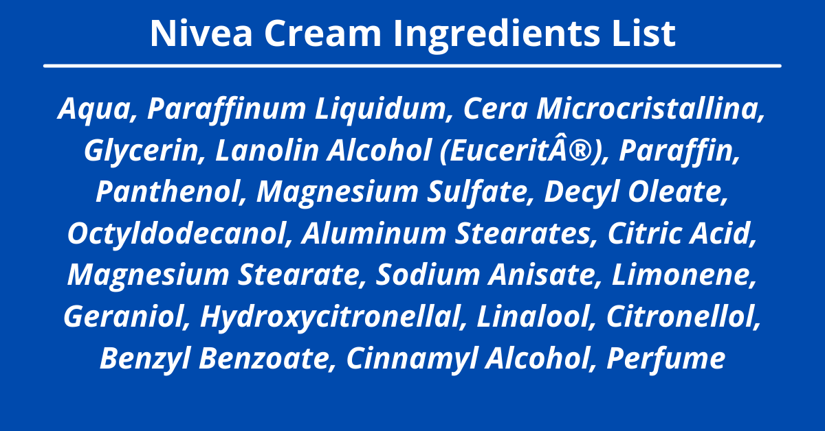 nivea cream ingredients