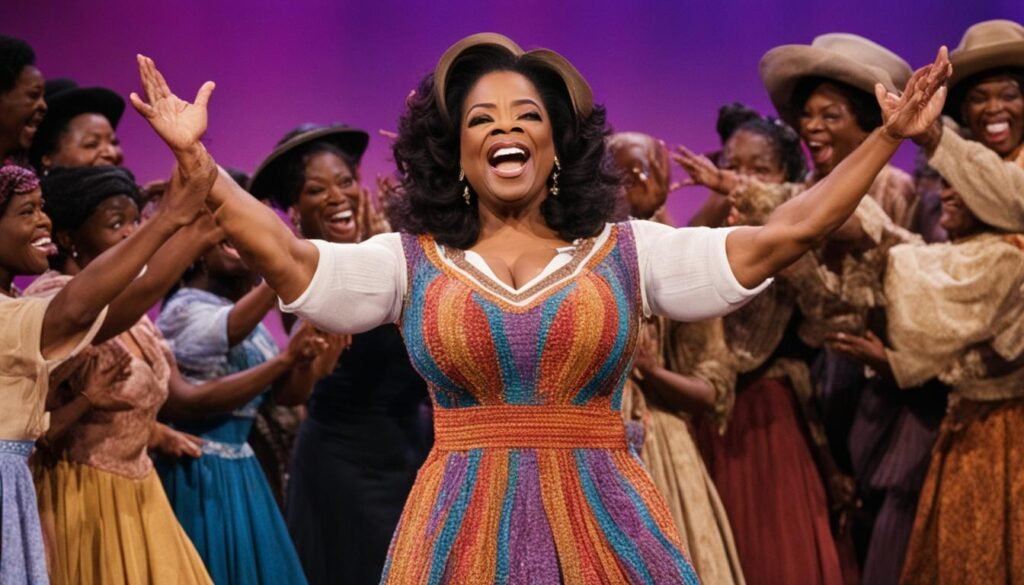 Oprah Winfrey supporting The Color Purple